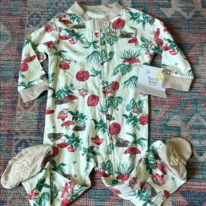 Burts Bees Baby Mice+Shrooms Grip Foot Pajamas